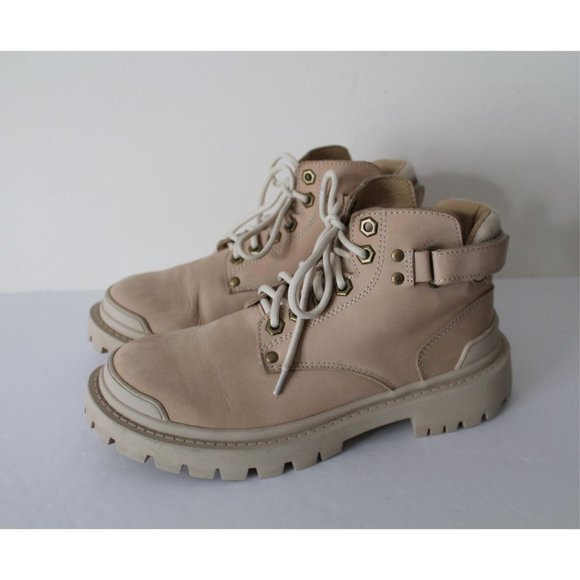 UGG Dusk Chunky Combat Lace Up Sheepskin Boot Sneaker Beige Size EU 39/ US 8 - Picture 2 of 10